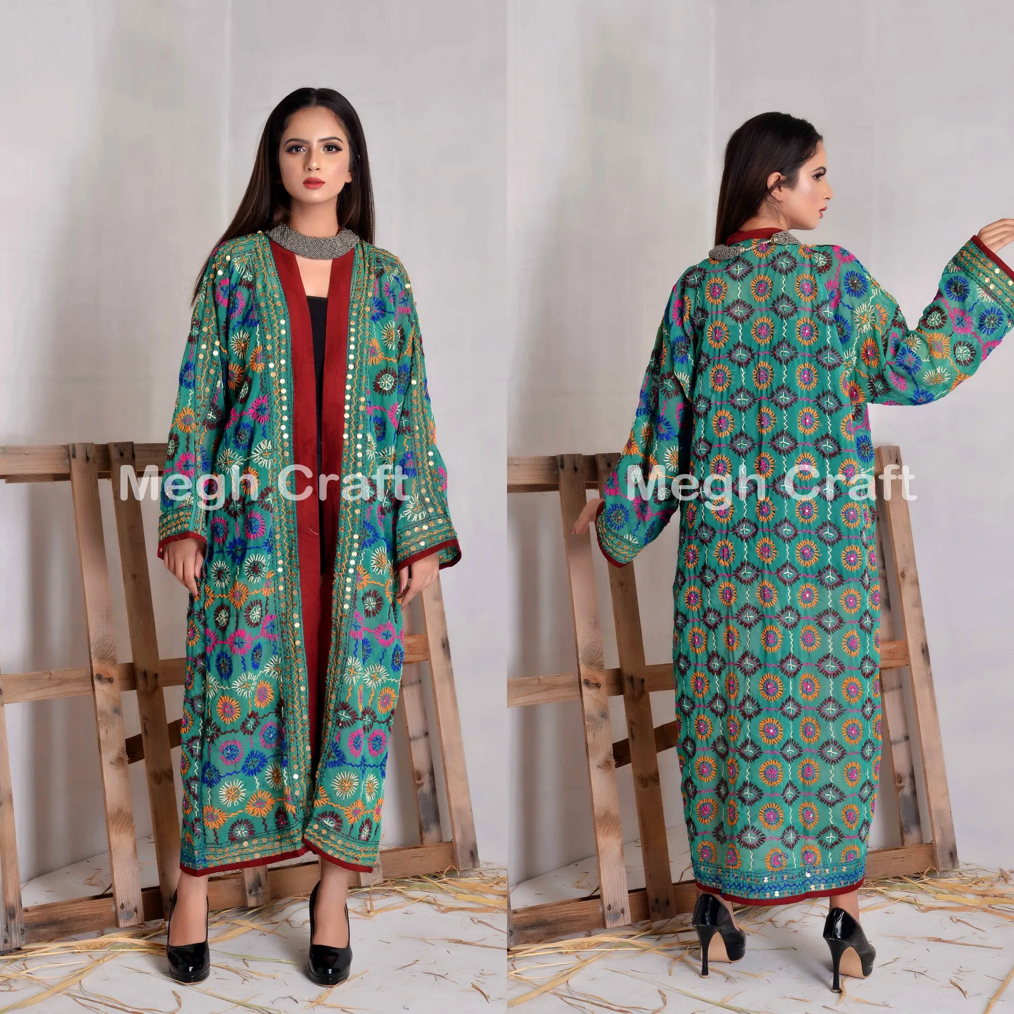 -Модное кимоно в стиле бохо из Жоржетта-кимоно бохо-пиджак-пляжная одежда-халат с вышивкой-кимоно вулкара-оптовая продажа