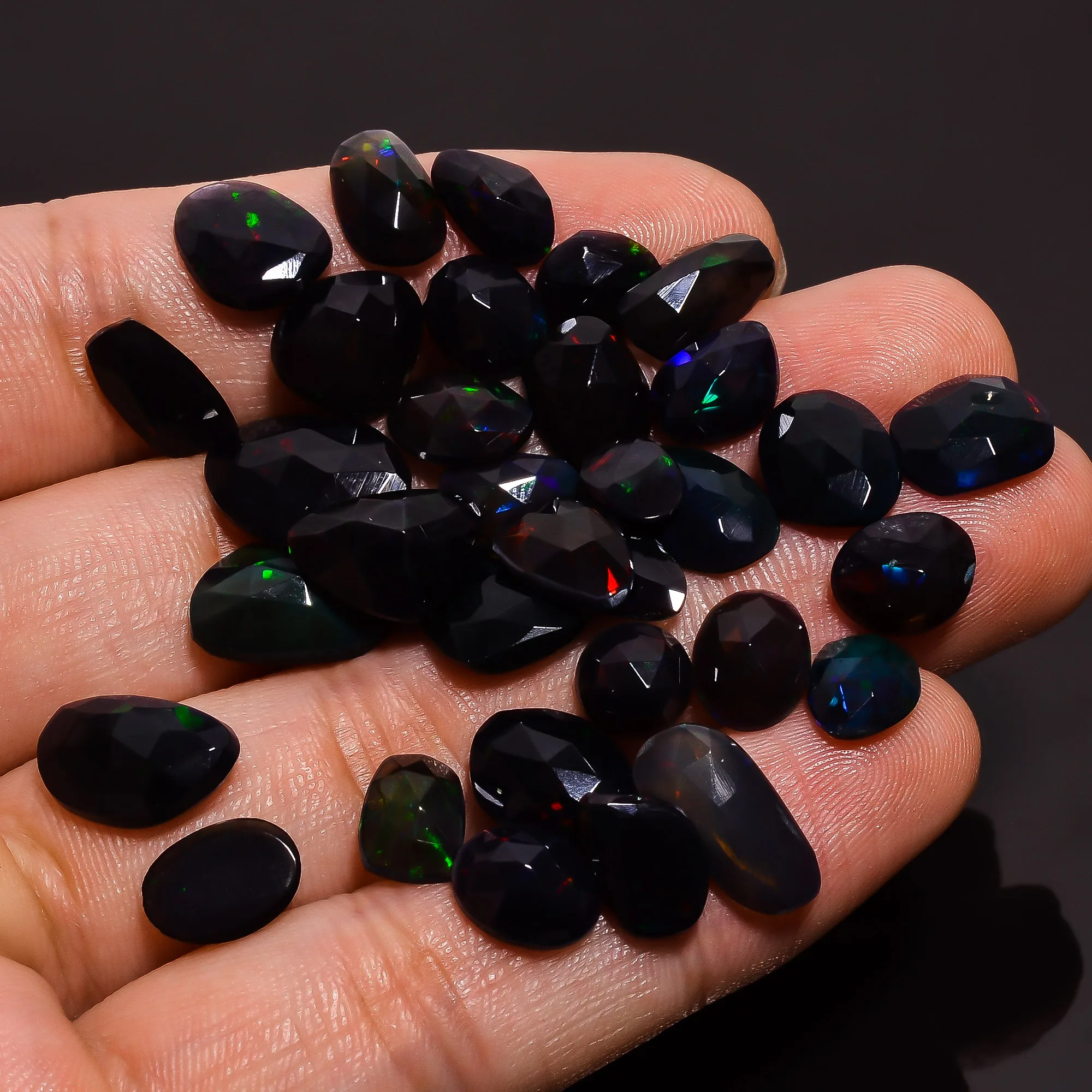 Черный Эфиопский натуральный драгоценный камень Welo черный Опал