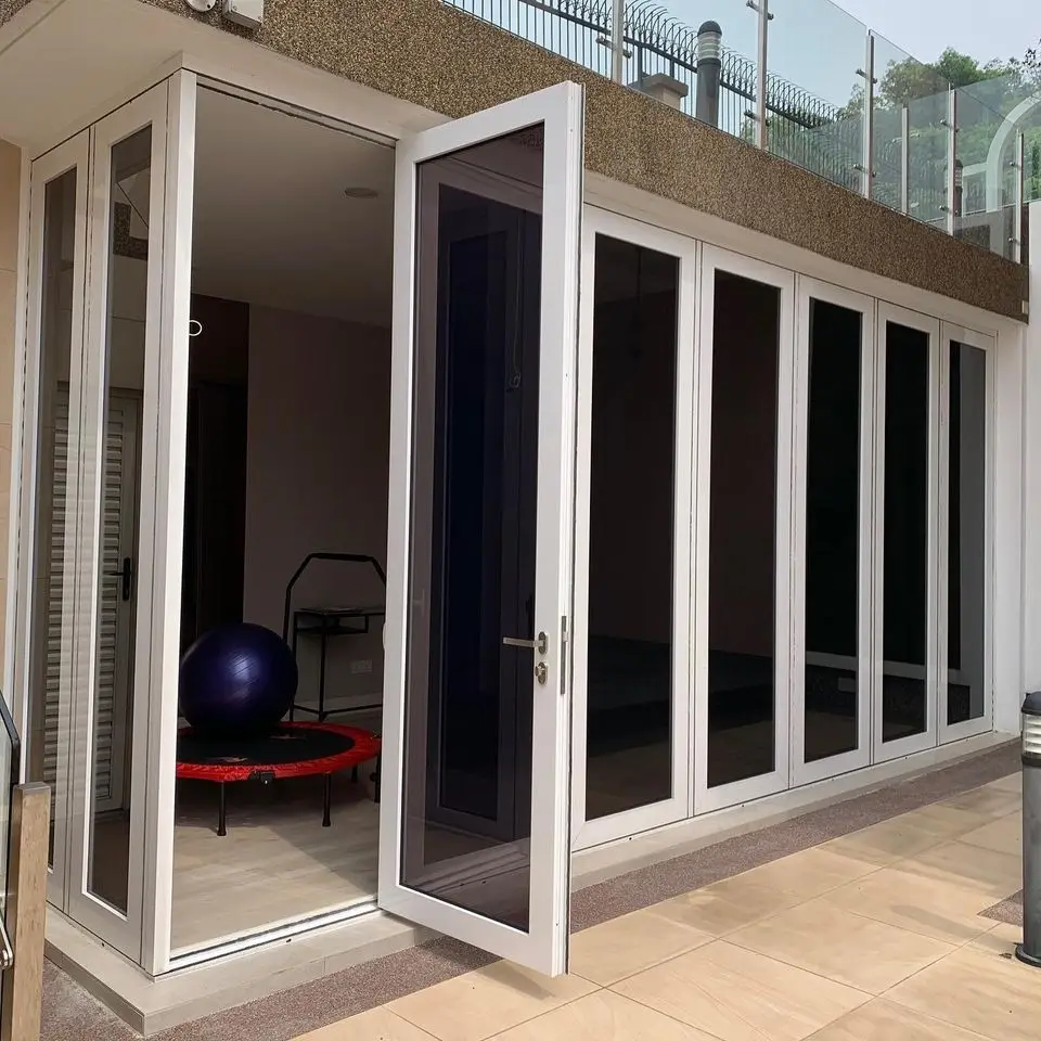 
Glass panel aluminum folding door/ bifold door OEM ODM Manufacture in Malaysia High Quality 