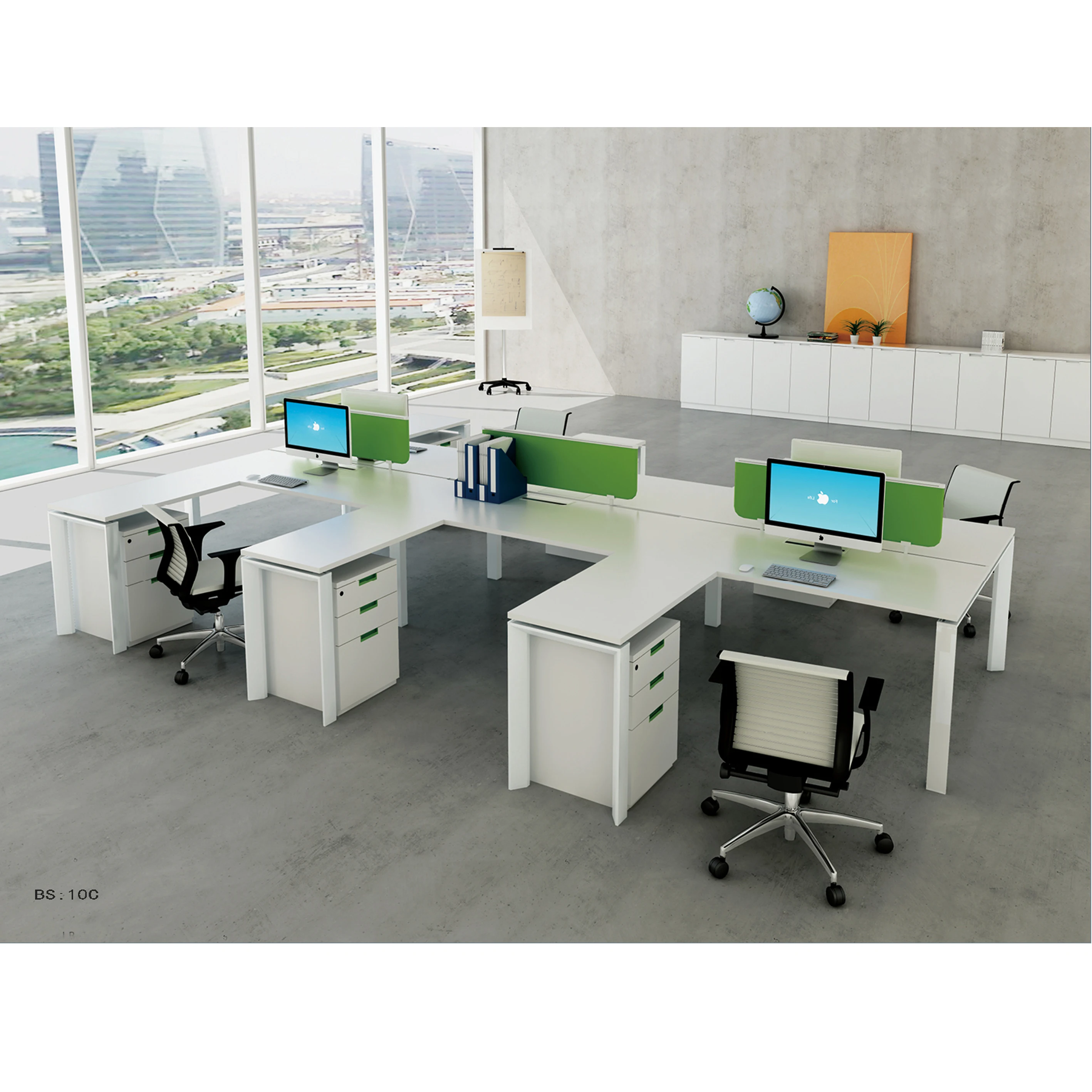 2024 модульная кабинка 4 / 6 8 мест современный Рабочий стол офисный