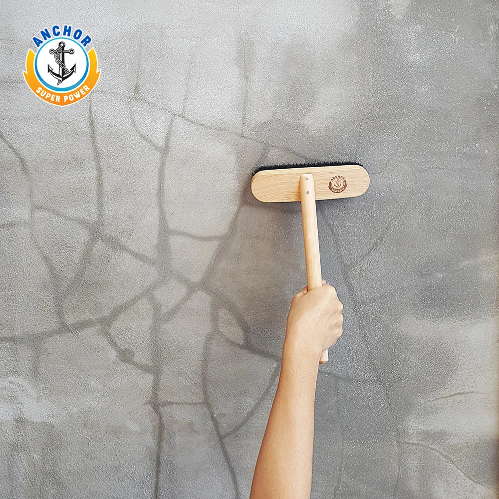  Оптовая продажа из Таиланда строительная щетка якорная цементная деревянная с длинной деревянной ручкой