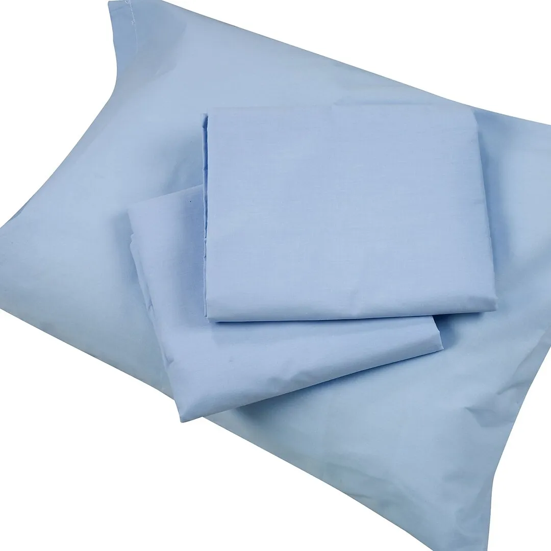 Cotton/Poly cotton/Polyester Soft Fabric Plain & Fitted Bed sheet for Hospital & Hotel