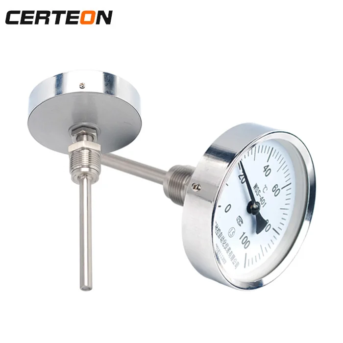 100 degree 2.5 Inch panel mount axial Bottom bimetallic Bimetal dial BBQ Grilling Thermometer for baking oven temperature gauge