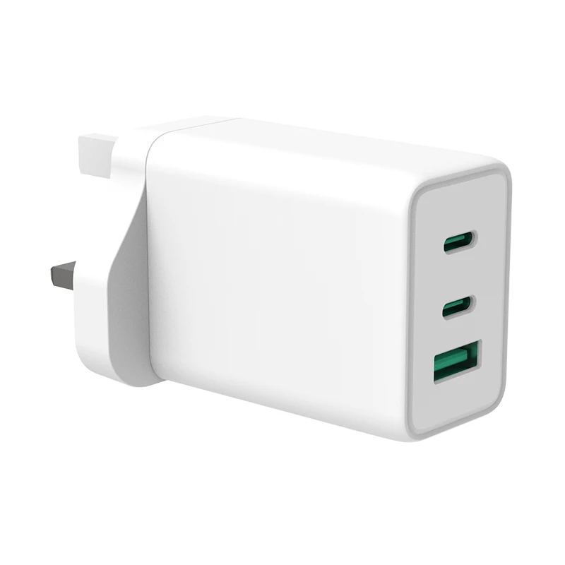 65W Fast Qc 3.0 Pd 3.0 usb type-c wall UK Plug  3 Ports port high power Charger Adapter  for Cell phone Tablet