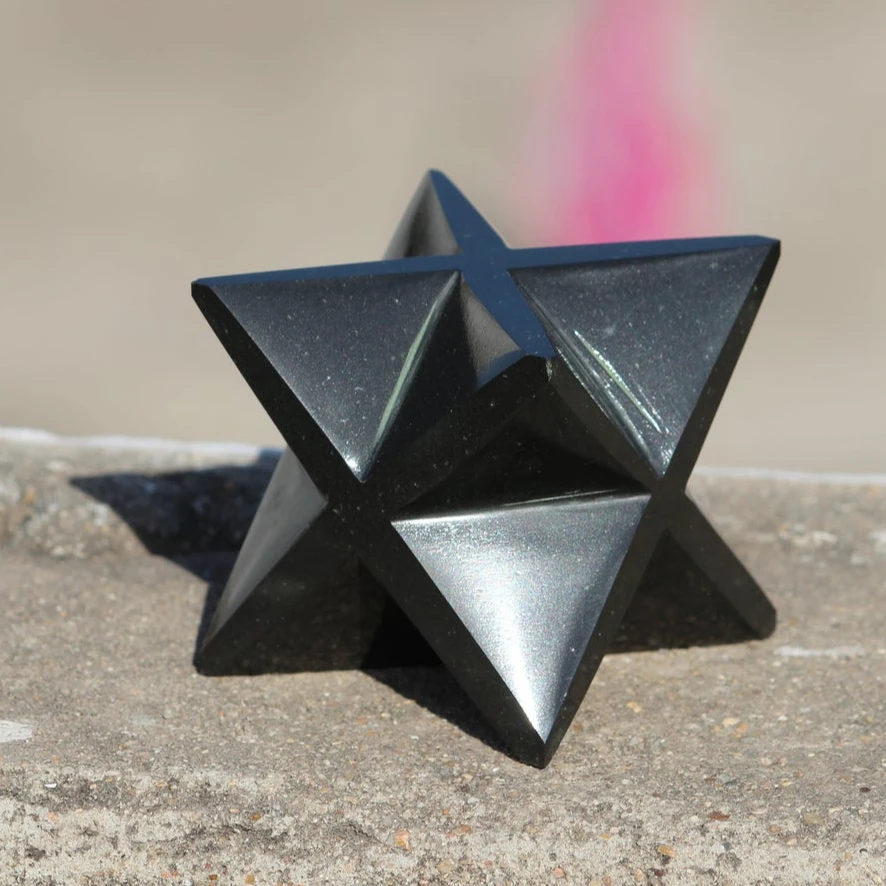 NEW BLACK TOURMALINE MERKABA STAR / LARGE BLACK AGATE MARKABA STAR / Natural crystal BLACK TOURMALINE MERKABA STAR