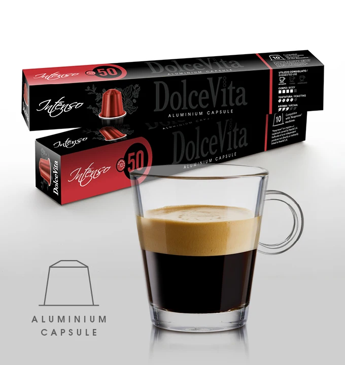 Italian Espresso Dolce Vita Intenso - Nespresso Compatible Aluminium Capsules - 200 pcs Box
