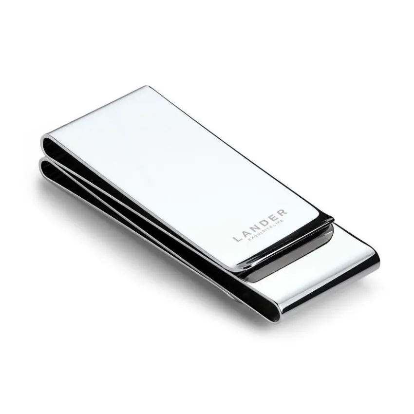 Простой металлический рекламный тонкий зажим для денег из нержавеющей стали