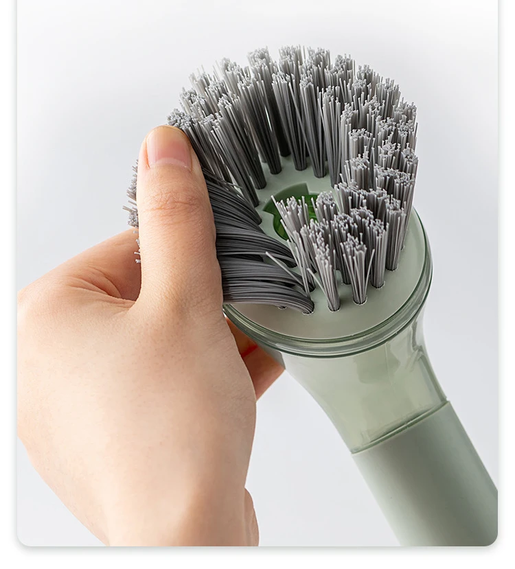 Manufacturing Factory Plastic Soap Dispensing Blue Kitchen Washer Dish Brush Cleaning