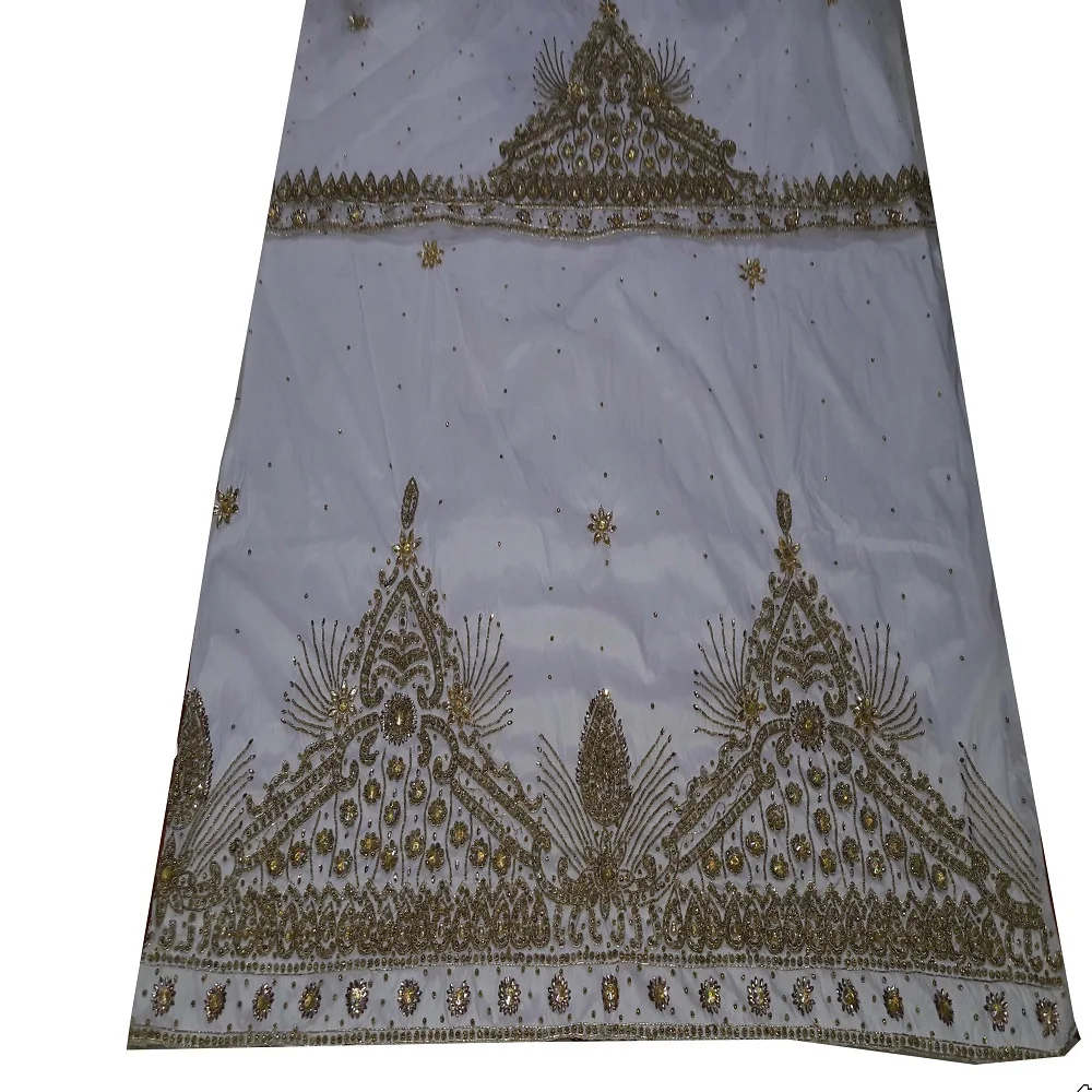 High Quality Swaali African Silk Fabrics George With Stone Work Nigerian George Wrappers