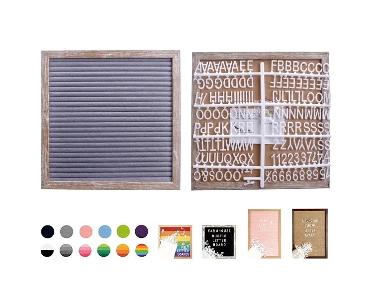 Hot Sell Message Board Sign White Plastic Letters Numbers Symbols changeable MDF Wooden Felt Letter Board