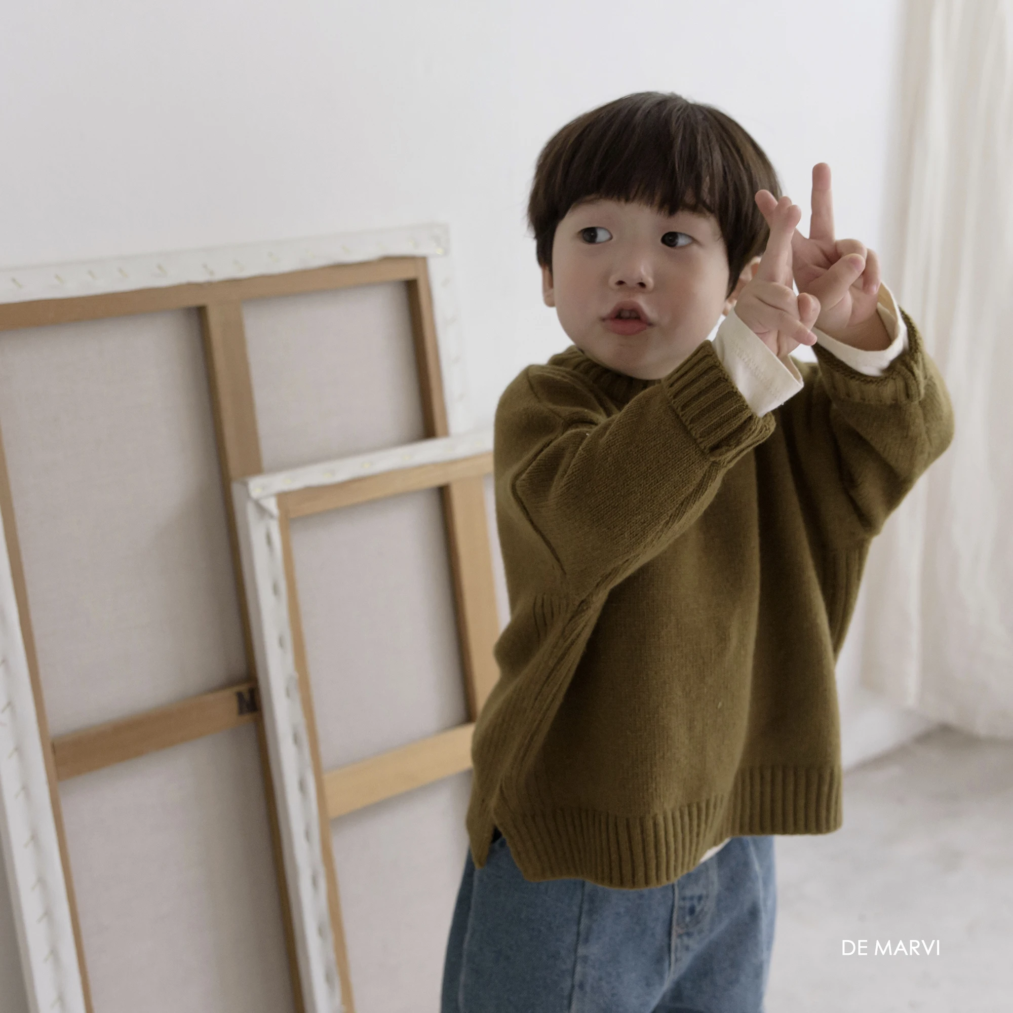 DE MARVI Baby Children Cashmere Pullover Wool Knit Sweater Kids Toddler Winter Clothes OEM Wholesale MADE IN KOREA