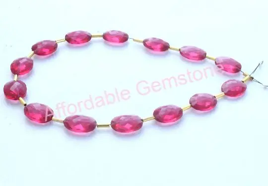 Ruby lite quartz oval shape top drilled gemstone faceted gemstones beads and gems affordable gems wholesale beads good quality