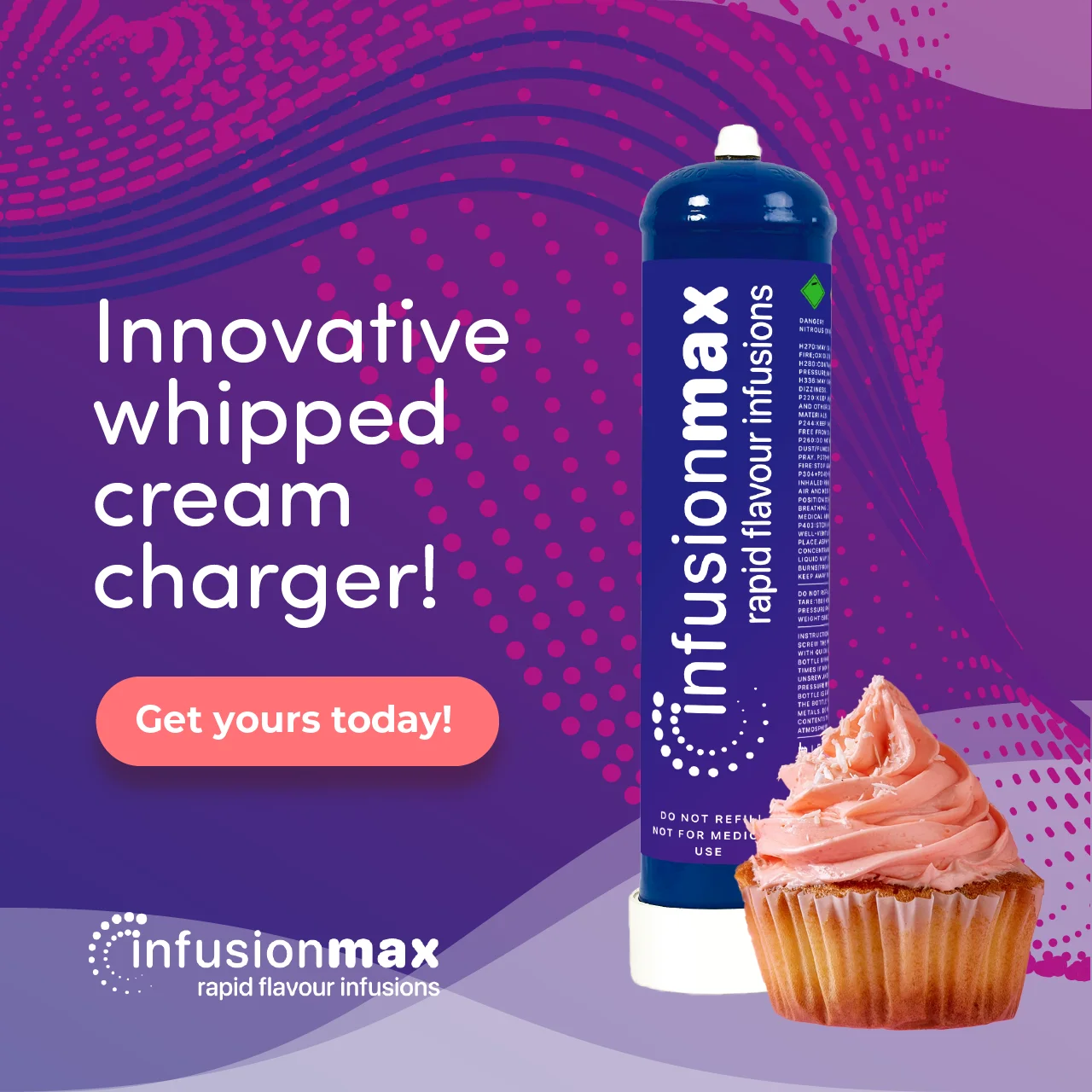 Канистры для заряда крема InfusionMax высшего кулинарного класса 580 г по низкой