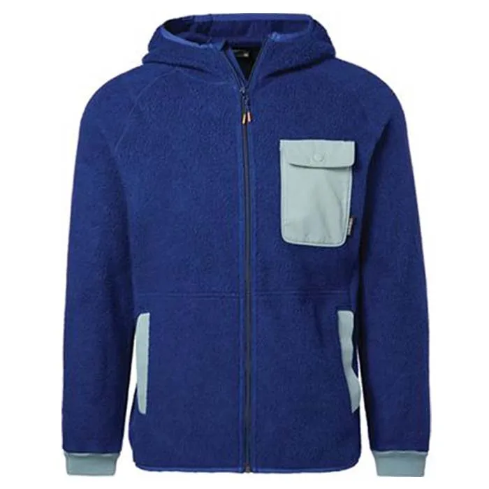 
Best price custom men Berber fleece jacket with custom color block front pocket 