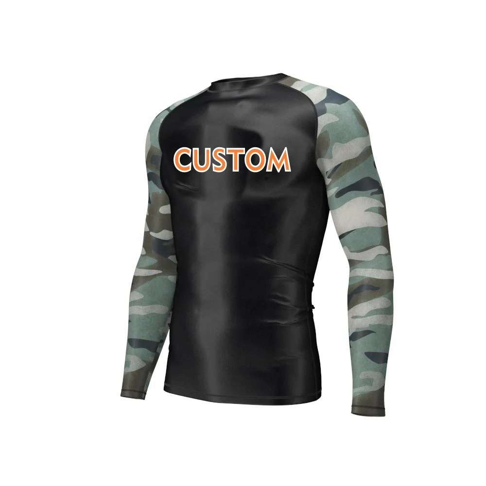 Custom Sublimation Spandex Surf Shirt Design Your Own Compression Mma Bjj Rash Guard