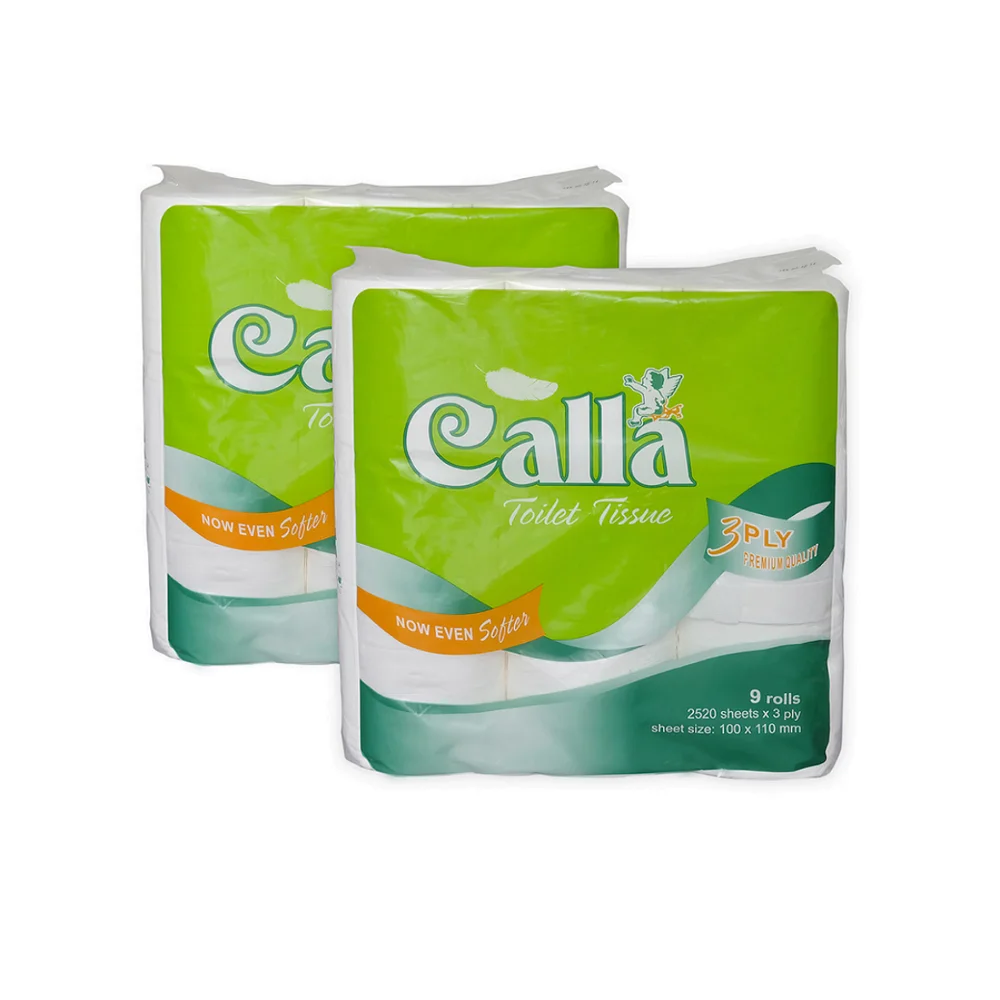 100% virgin pulp, 3 ply, 9 rolls,Calla Toilet tissue produced in Vietnam