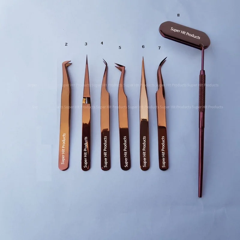 Розовое золото Наращивание ресниц Пинцет