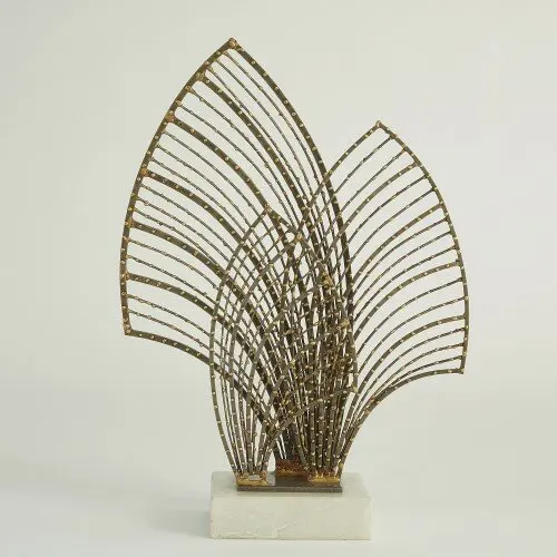 High Quality Eco-Friendly Aluminum Leaf Table Top Sculpture Colorful Rustic Home Decoration Handicraft Metal Art for Christmas