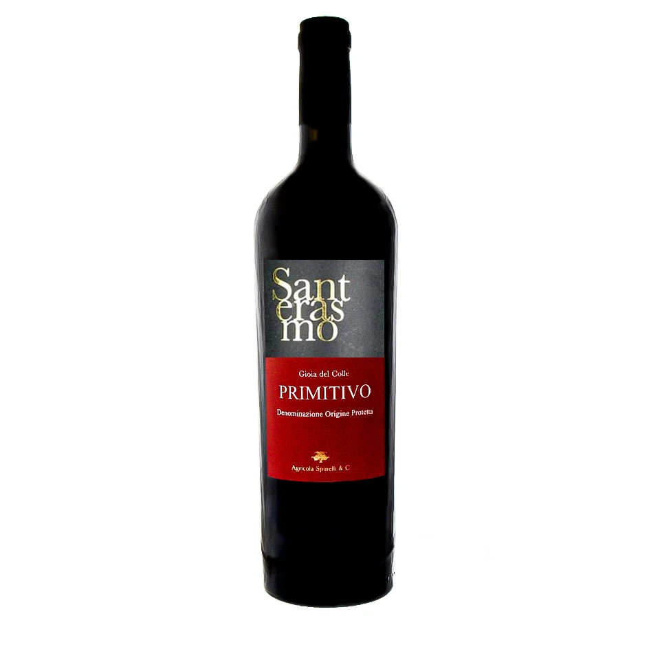 Premium quality Italian red wine 0,75L Santerasmo DOP | Dry | Elegant aromas | Made in Italy