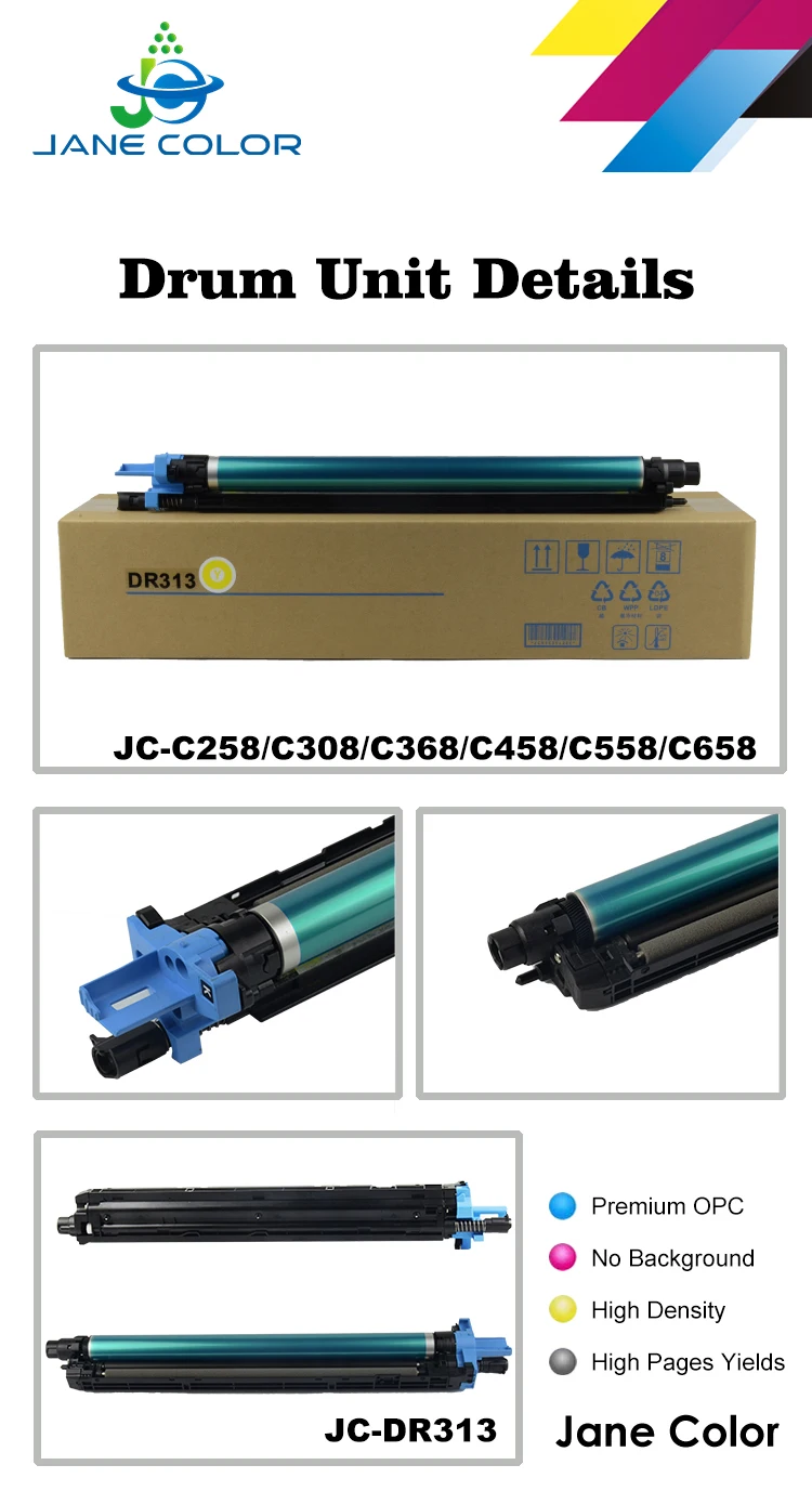 Jane Color For Konica Minolta DR313 DR-313 Drum Unit Use For bizhub  C258 C308 C368 C458 C558 C658 TN324 Drum Cartridge