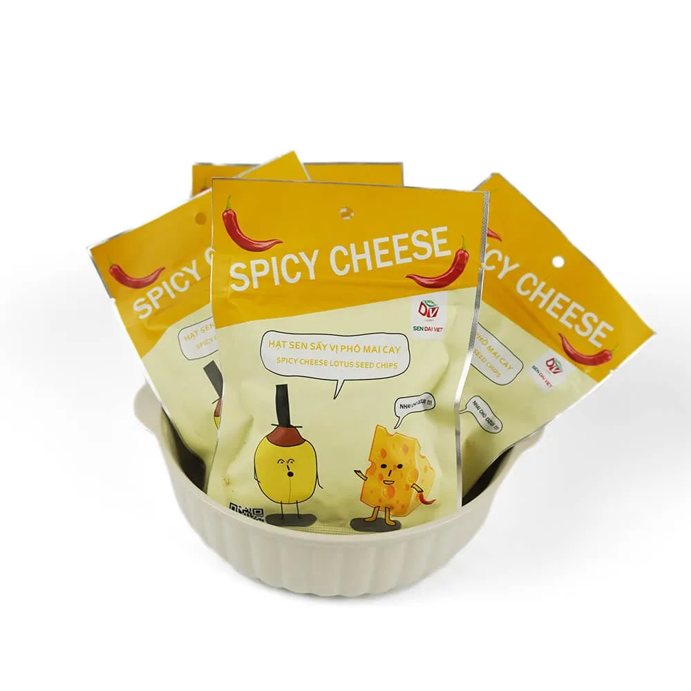 Пакет жареные органические закуски острые семена сыра лотоса из Вьетнама упаковка вкусная приправа 25 грамм вес нетто