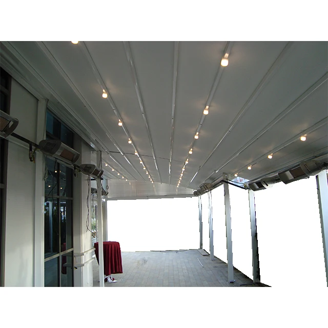 Curtain and Blackout Quality Fabric WaterProof  Pergola Awning System Movable, Openable. Pvc Fabric, Led Illumination.