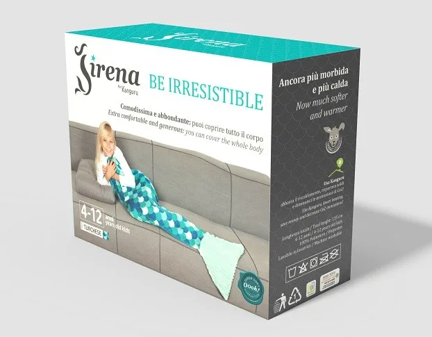 Amazon Hot Sales 100% Polyester High Quality Fleece Sleeping Bag Cuddle Soft Mermaid Tail Blanket Kids Christmas Cartoon