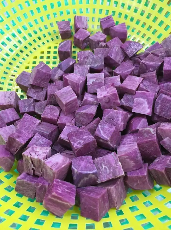 HIGH QUALITY FROZEN PURPLE SWEET POTATO DICE, WHOLE SALE FOR EXPORT