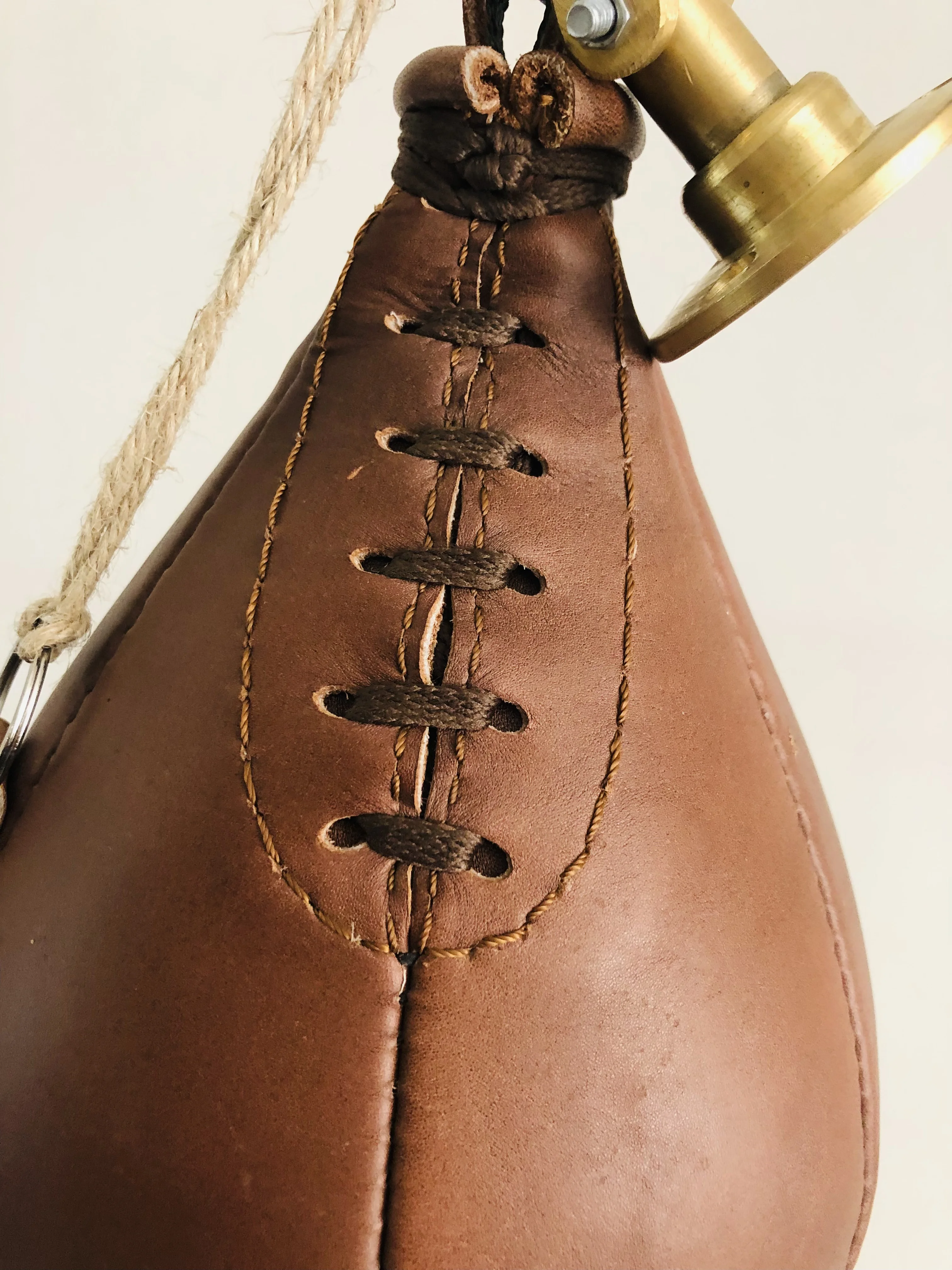Brown Punch Speed Ball Size 3 | Retro Vintage Classic Antique Model | 100% Cow Leather | Boxing MMA Gym Fitness Training