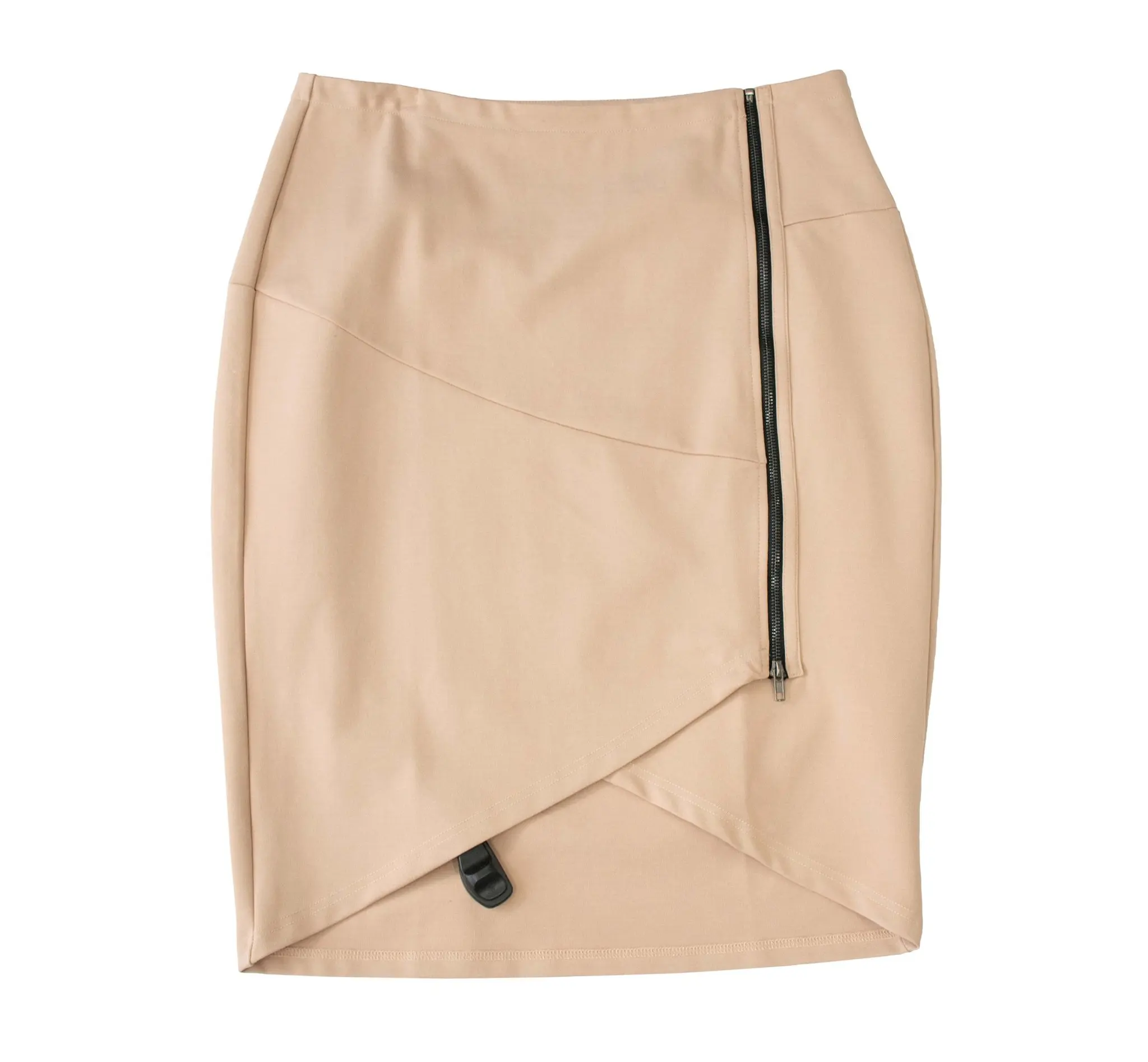 
English Taupe PolySpandex V-Curve Skirt 