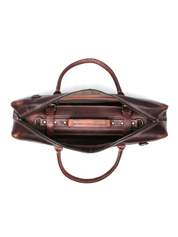 Orignal Leather Knife Roll & Bag Combo Walnut Brown 10 Stretchable Knife Pockets on one side and 4 Leather Grooves on the other