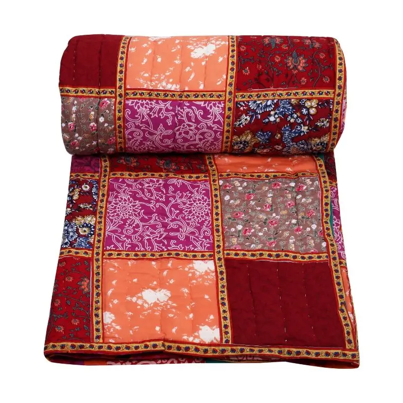 Индийские современные летние стеганые покрывала kantha ручной работы в стиле пэчворк