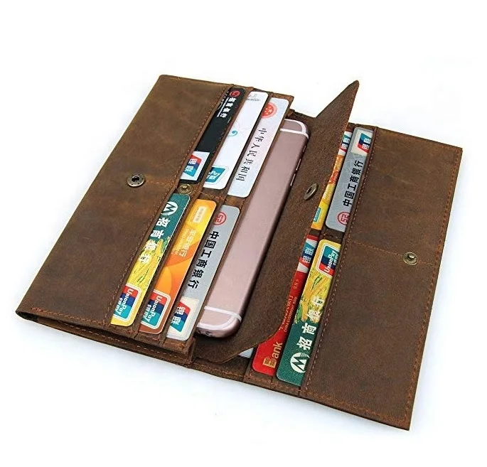 Top selling Card Multi Function Leather Long Wallet Cow-Hide Leather Long Wallets