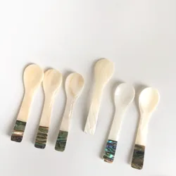 Wholesale 2022 Spoon Set 6 Pcs Caviar Spoon with Abalone Inlay Mother of Pearl 11cm Sustainable Shell Spoon for Restauntant