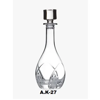 High Quality Luxury Design Glass Decanter With Metal Lid For Wine