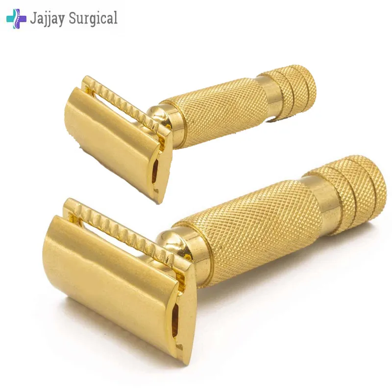 Позолоченная двойная Безопасная бритва с двойным краем набор для влажного бритья подарок мужчин и женщин лезвия Дорожный Чехол