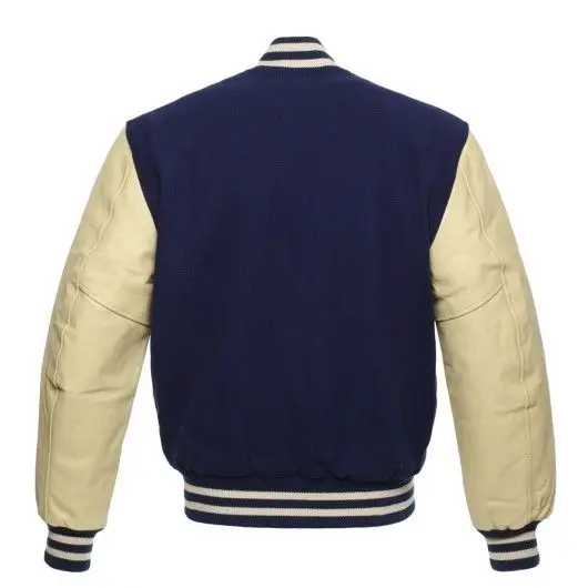 Bulk baseball varsity jacket faux leather sleeves patch logo letterman jacket unisex varsity jacket