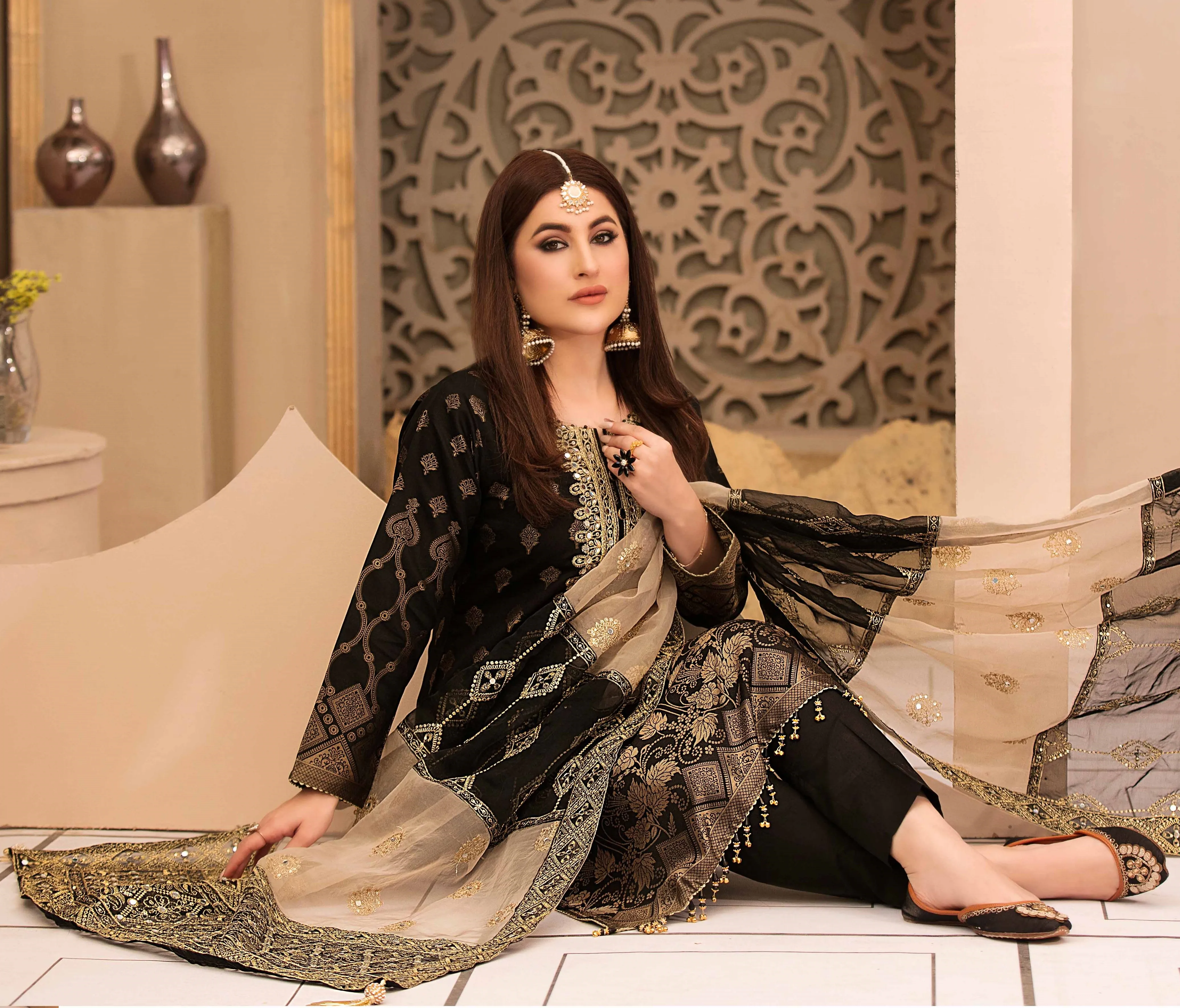 Pakistani Ready Made Shalwar Kameez - Organza Fancy Collection For Women