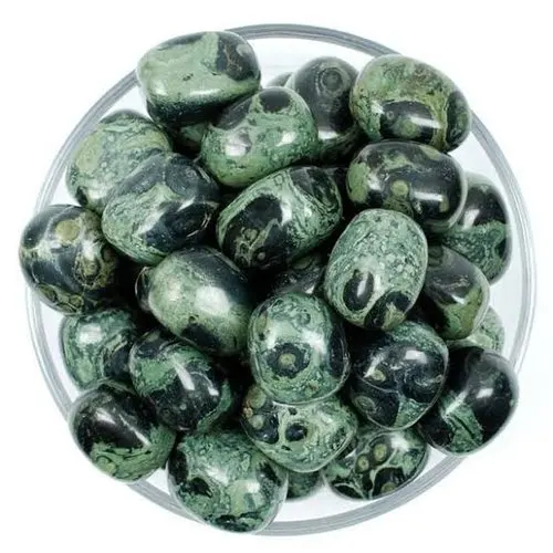 HOT SELLING KAMBABA JASPER TUMBLED STONES  NATURAL POLISHED CRYSTAL GREEN KAMBABA AGATE TUMBLE GREEN JASPER WHOLESATONE TUMBLED