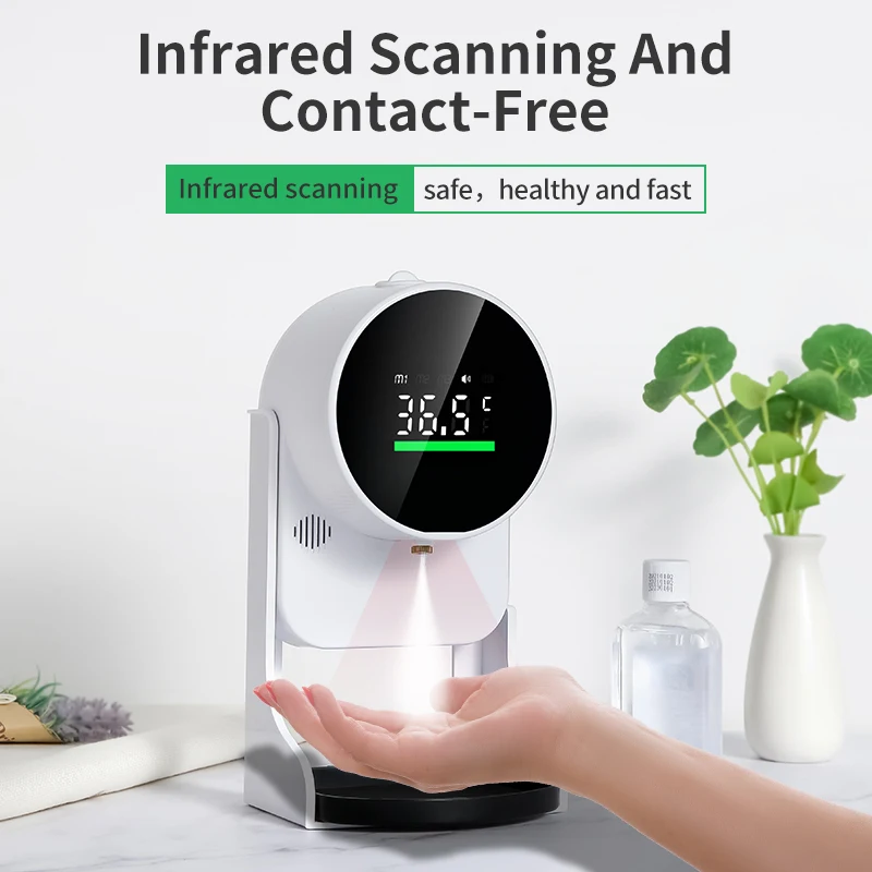 New arrival 2 in 1 rechargeable K10 PRO Automatic soap dispenser K10 pro with temperature measurement