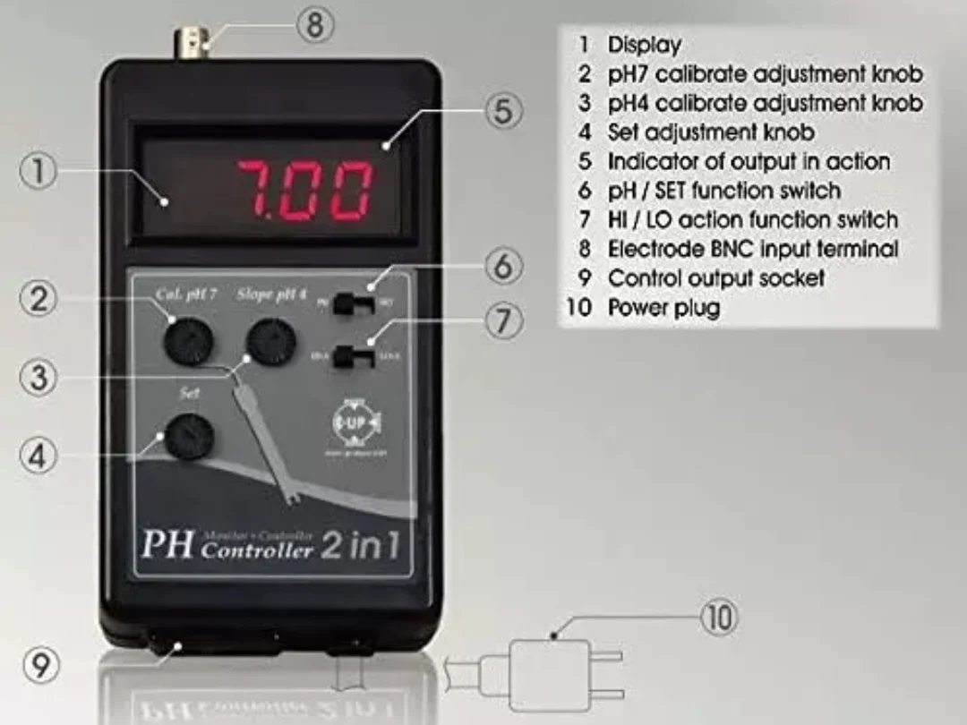 PH monitor controller test kit water test 2 in 1 PH aquarium fresh PH monitor controller test kit w fish tank UP D-813 110v~240v