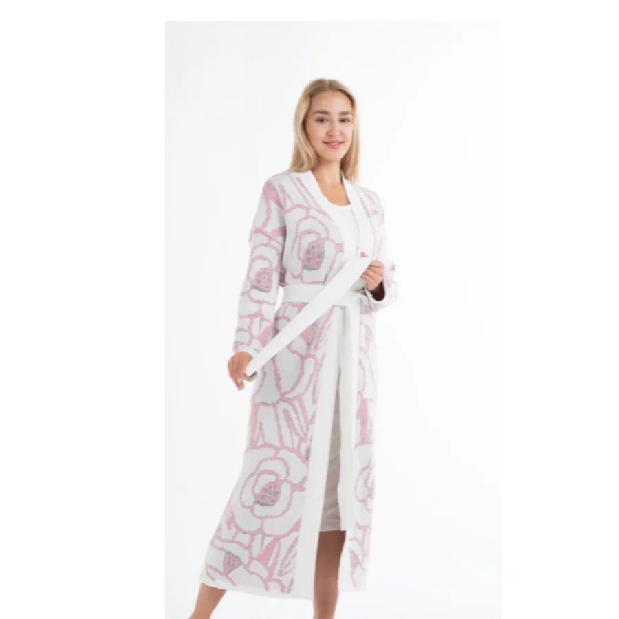 Теплый длинный вязаный кардиган «Сакура», женская одежда