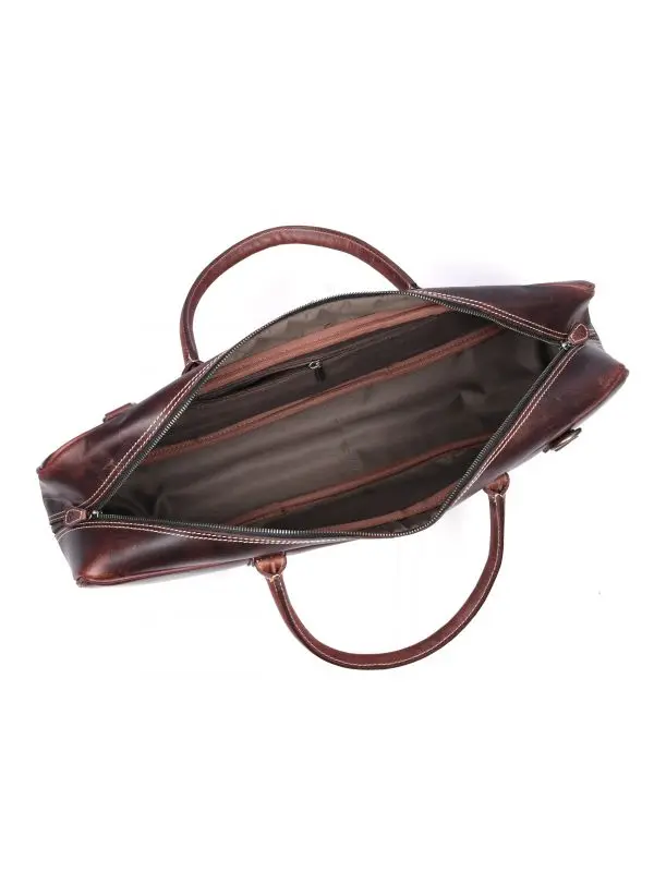 Orignal Leather Knife Roll & Bag Combo Walnut Brown 10 Stretchable Knife Pockets on one side and 4 Leather Grooves on the other