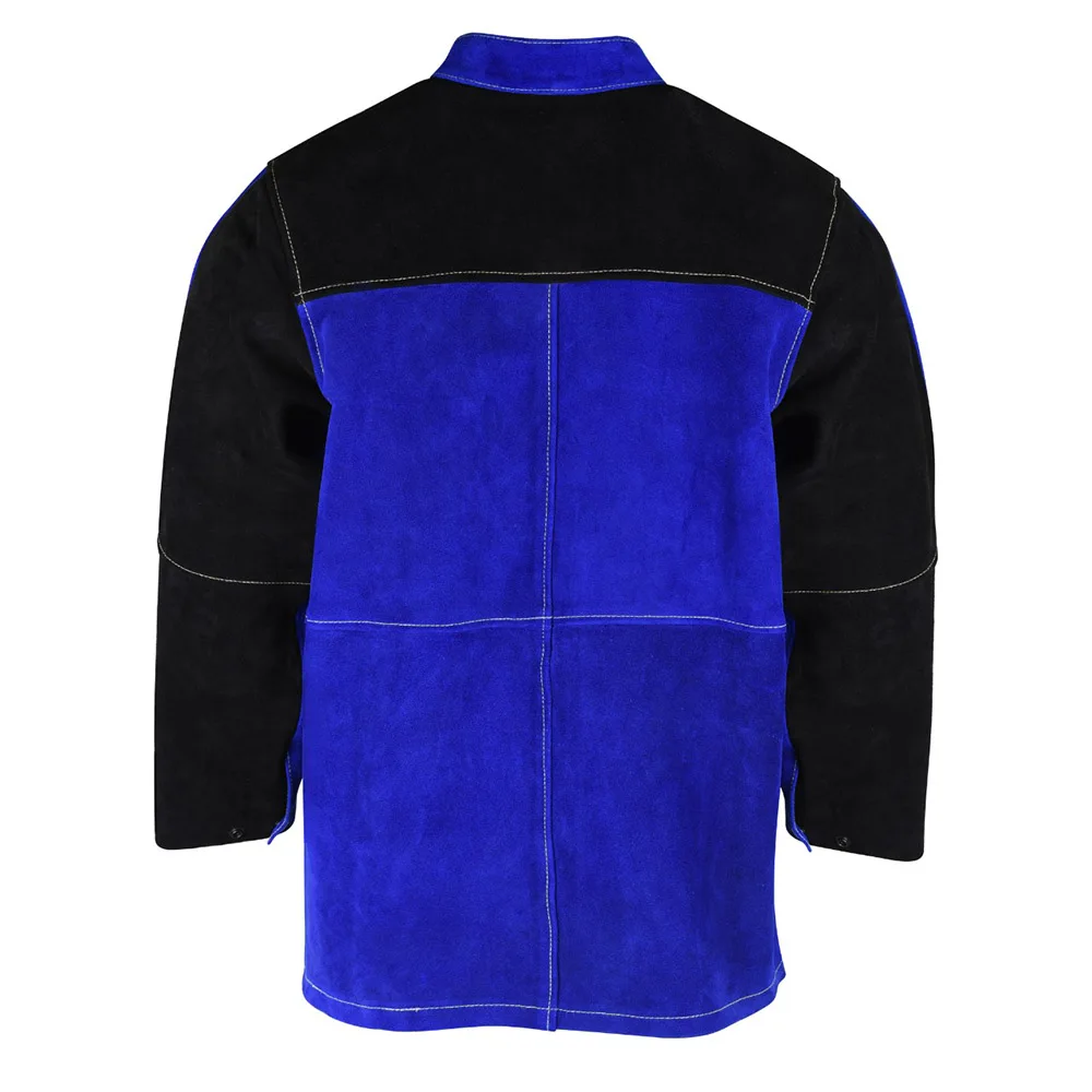 Многоразовая 100% FR хлопковая задняя огнезащитная одежда с спилковой коровьей кожей защитные сварочные куртки для мужчин