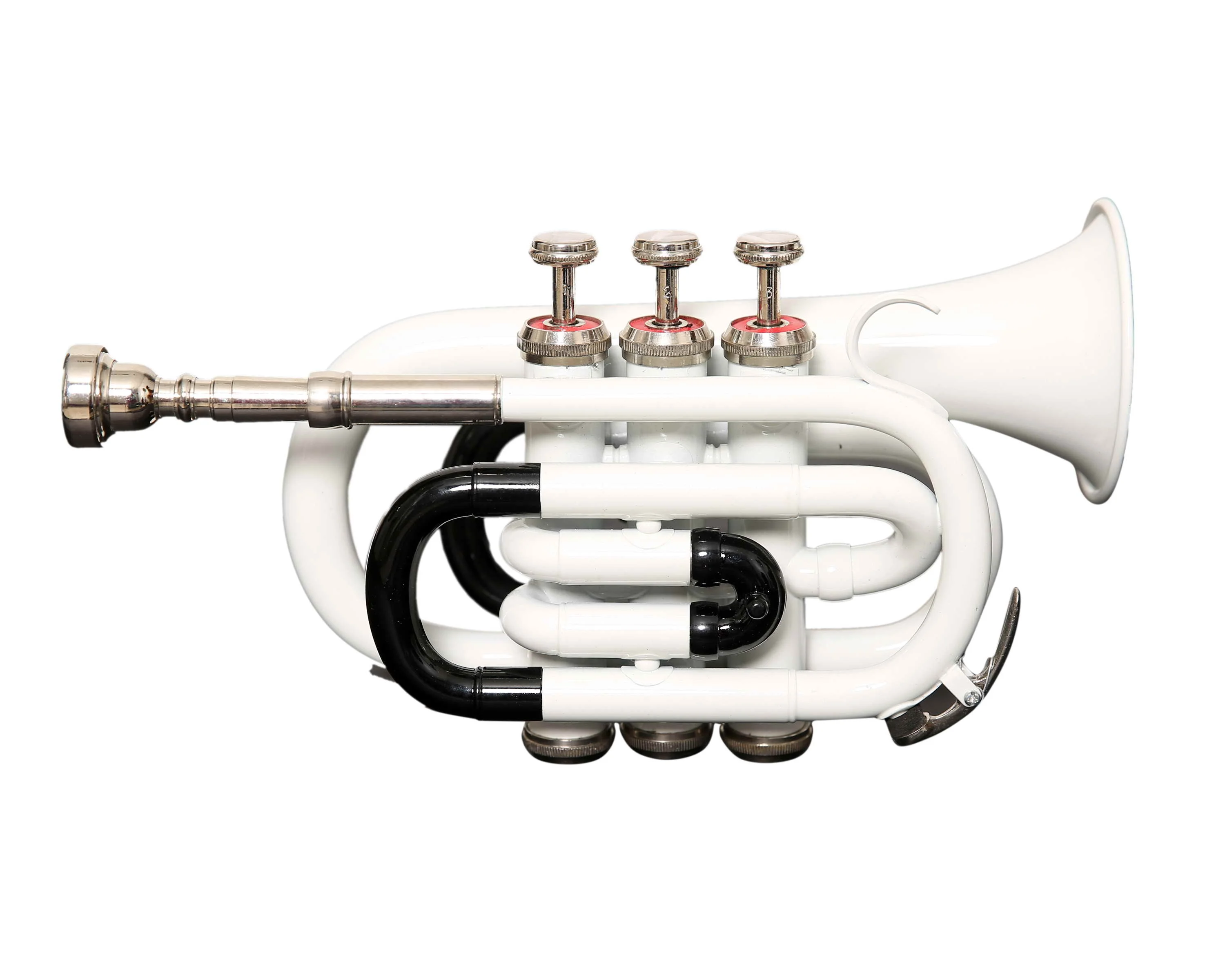 NASIR ALI pocket Trumpet White New Professional Bb Pitch Premium Quality With Include Hardcase And Mouthpiece