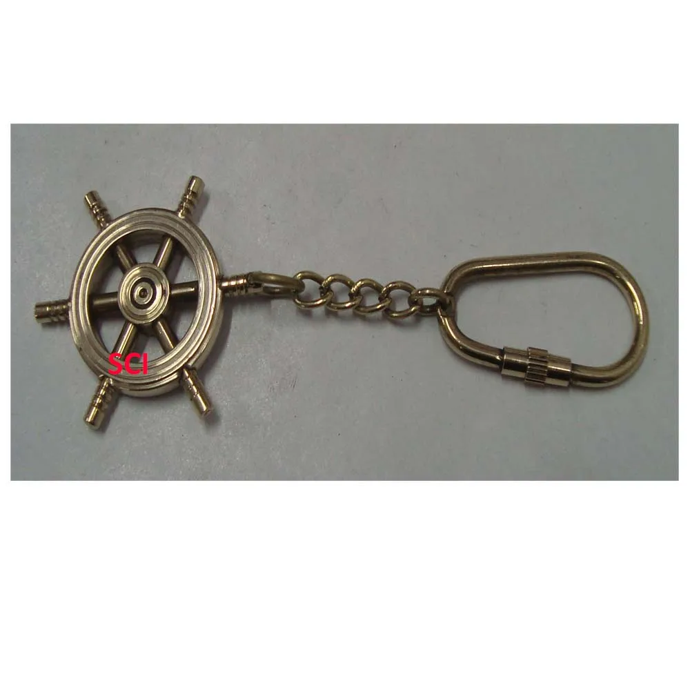 Luxury Brass Nautical Lantern Keychains for Hotel Room Key Rings