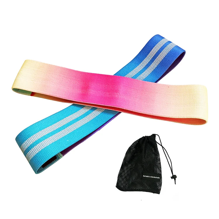 Тканевые упражнения с градиентом синего и розового оттенка, эластичные ленты для бедер и ягодиц