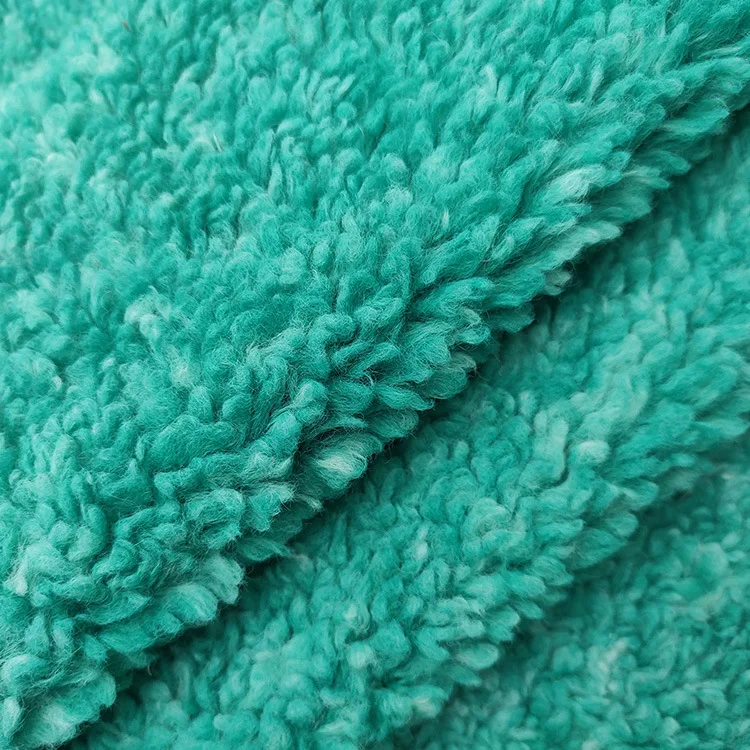 Engraved back printing wheat ears and ant cashmere particles micro polar fleece and fur material coat fabric