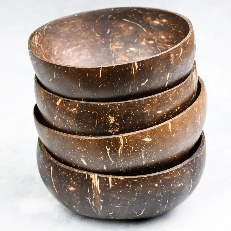 Coconut Shell Cup Coconut Bowl for Dinnerware Natural Made in Vietnam Bamboo Home Hotel Restaurant