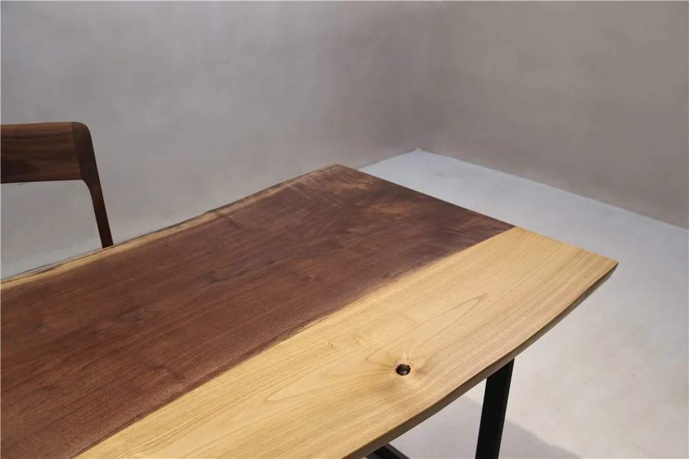 Glued Solid Wood Table Live Edge Slab Table Top Wood Table top Kiln-dry Wood Slab Table Top for home/living/hotel use